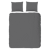 Dekbedovertrek Katoen-Satijn - Donkere Kleuren - Eenpersoons (140x200 Cm) - Grijs Katoen-satijn Katoen - Effen - HIP - Dekbed-Discounter.nl
