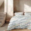 Dekbedovertrek Percale-Katoen Verkoelend - Pixel Steps - Lits-Jumeaux XL (260x200 Cm) - Blauw Percale Katoen - Effen - Presence - Dekbed-Discounter.nl