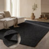 Handgeweven Jute Vloerkleed - Zwart 230x160cm - Jute - Dekbed-Discounter.nl