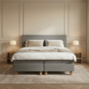 2-Persoons Boxspring Julia Relax - Grijs - Grijs 140x220 Cm - Pocketvering - Inclusief Topper - Dekbed-Discounter.nl